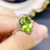 Anelli a grappolo Anello con peridoto verde reale naturale Stile foglie per gioielli Argento sterling 925 9 11mm 3,5 ct Pietra preziosa Fine T238264