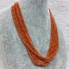 Necklaces Pretty Orange Chain Necklace for Women Natural Faceted Rubys Jade Stone Beads Choker Collares 3*4mm Abacus Gift Jewelry