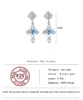 Örhängen 925 Sterling Silver Cross Drop Earrings For Women Original Unik Texture Design Blue Zircon Heart Utsökta smyckespresent