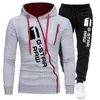 Autumn Winter Mens Tracksuit Suit Fashion Print Zipper Hoodes SweatshirtSweatpants 2 Pieces Set Jogging Casual Clothes 240110