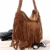 Women Crossbody Bag Tassel Fringe Suede Messenger Ladies Fashion Zipper Satchel For 2024 240110