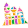 25x blocs de construction Montessori jouets tout-petits développement bois arc-en-ciel pour cadeaux d'anniversaire âge préscolaire 3 ans 240110