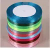 6mm 1/4 "Largeur 25yard / 22mètre / rouleau Ruban de polyester Noël Décoration de mariage Wrap Boîte Paquet Satin Tissu Ruban DIY Acc JllIhw BJ