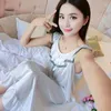 Women's Sleepwear Ladies Shirts Sleep Loose Nightwear Nightgown Night Home Loungewear Sexy Soft Nightdress Women Silk Wear Lounge White