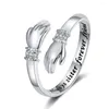 Cluster Ringen Verstelbare Knuffel Voor Vrouwen Zirconia Liefdesbrief Ring Koppels Moeder Dochter Vriend Geschenken Sieraden Groothandel KBR095