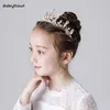 Headpieces DideyTtawl Crystal Metal Tiara Princess Crown Girls Headwear Kids Concert Junior Birthday Party Hair Accessories Bankett