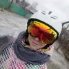 Lokle podwójne warstwy narciarskie gogle anty-fog Uv400 sferyczne okulary narciarskie narciarstwo snowboard gogle narciarskie jasne obiektyw 240109