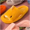 Slippers Winter Shark Women Cute Fur Warm Cotton Shoes Flat House Indoor Home Casual Ladies Drop 220913 Delivery Accessories Dh2Sn