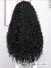 Lång lös Curly Deep Wave Spets Front Wig Heat Motent Synthetic Middle Part för kvinnor 240110
