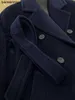 Manteau de luxe Maxmaras 101801 manteau en pure laine classique bleu marine manteau en cachemire à double boutonnage pour hommes et femmes haut de gamme Long OutwearE5GD
