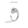 Carter popular Luxury Designer rings New Leopard Simple Micro Set Zircon Green Eye Ring for Men and Women to Wear Personalized Jewelry With Original Box