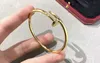 Classic Cartres Bracelet Nail Simple and Personalized Opening with Zirconium 18k gold Non fading Universal Handicraft for Men Women