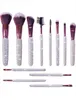 Brosses 12pcs / Set Diamondstudded Makeup Brushes Gems Makinup Tools Beauty Tools Full Diamond Loose Powder Foundation Cacheer Brush Bling