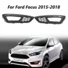 Nouvelle paire de phares antibrouillard en maille nid d'abeille noire pour Ford Focus MK3 S SE 2015-2018 berline pare-chocs avant antibrouillard cadre de couverture de calandre de capot