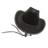 Bérets Wide Brim Cowboy Hat Knight pour Bachelorette Party Music Festival Heavy Crystal Club Stage Bar Po Props DXAA