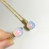 Necklace Earrings Set 2Pcs/Set 10.6mm Classic Nudo Ring Inlay Zircon Candy Crystal Opal Jewelry Gold Plated Fashion