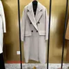MaxMaras Womens Cashmere Coat 23fw novo ethel bolso de manga longa com comprimento médio de lã de pelúcia para mulheres rj7x