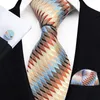 Blue Gold Floral Neck Tie för män Luxury 8cm Wide Silk Wed Business Ties Pocket Square Cufflinks Set Men Accessories Gravata 240109