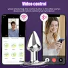 App Vibrador Vibrador Butt Plug Brinquedo Sexual para Mulher Homens Massageador de Próstata Controle Remoto Aço Inoxidável Plugue Anal Vibrador Brinquedo Adulto 240109