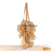 Shoulder Bags New semi-circular tassel shoulder str bag spike paper woven bag beach fashion handbagstylishyslbags