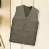 Men's Vests Trendy Men Vest Jacket Super Soft Pure Color Relaxed Fit Work Buttons Plus Size Coat For Outdoor