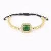 Charm Bracelets Nidin Inlaid Zircon Cute Square Shape 5 Colors Adjustable Bracelet Bangle Lucky Braided Rope Chain For Female Christmas Gift