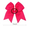 NCMama 25pcs/Lot 7 Solid Cheer Bows Kolny elastyczny opaska do włosów Grosgrain Ponytail Cheer Hairow For Kids Girls Hair Akcesoria 240109