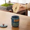 Teaware Sets Portable Travel Tea Set Small Outdoor Ceramic One Pot 3 Cups Cover Bowl Infuser Tumbler