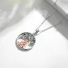 Ciondoli EUDORA Argento sterling 925 Volpe Madre Bambino Collana color oro rosa Albero della vita Verde CZ Ciondolo Gioielli di moda per donne Ragazza