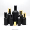 Frascos de armazenamento 5ml-50ml, rolo de perfume de vidro preto em garrafa, esferas de aço, frascos de parfum, amostra portátil, vazio, recarregável, 20 tamanhos