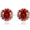 Stud Wuiha Real 925 Sterling Silver 3ex 0,5ct 1Ct VVS1 Biała różowa żółta czerwona Rainbow Moissanite Ear Studs For Men Dift Prezent YQ240110