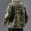 Jaqueta jeans camuflada masculina, jaqueta casual militar confortável com vários bolsos, jaqueta fina do exército para combate de carga 240109