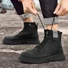 Bottes 2024 Style Chaussures d'hiver pour hommes à lacets pour hommes cheville plate avec décontracté chaud homme Zapatos De Hombre