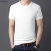 Męskie koszulki 2023 Letnie nowe męskie koszulka 100% bawełniany biały solidna koszulka Mężczyzn Causal O Neck Seckie Tshirt Men Daily Tops Tees Plus Sizel240110