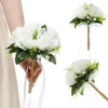 Kwiaty dekoracyjne sztuczne róże Bukiet Bukiet jedwabny fałszywy druhna Akcesoria ślubne Małżeństwo