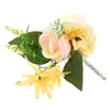 Fleurs décoratives poignet fleur décor rustique accessoires de mariage fête Corsage broche pour accessoires faux tissu de soie marié marié