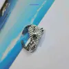 Högkvalitativ Carter 18K Gold Holiday Present Ring Smycken Full Diamond Leopard Head Luxury and Grade Radiant Money Personlighet Kreativitet med originalbox