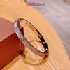 Modearmband Carter Ladies Rose Gold Silver Lady Bangle 925 Silver Wide Full Diamond Button Loop Armband Have Present Box