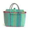 TOTES 3 renkli kadın dayanıklı örgü plaj çantası dokuma kova gündelik tote çanta çantaları popüler str plastik örgülü sepetbliebereyes almak