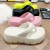 Sandálias colorem clipe casual flip flip feminino flops dedo de dedão sapatos de plataforma confortável verão deslizamento no 711 598