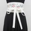 Belts Retro Chinese Style Women's Wide Waistband Beautiful Embroidery Adjustable High-End Dress Belt Japanese Kimono Obi