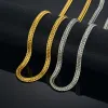 Punk Flat 14k Yellow Gold Snake Chain Halsband 6mm 17/25 Man Golden/Silver Color Golden Chains For Man Women Vintage Jewelry Gift