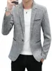 Mody swobodny mężczyzn Blazer bawełniany szczupły w stylu Korea Suit Masculino męski garnitury kurtka blezery odzieży plus size 4xl 240110