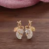 Dangle Earrings Gulkina Fashion Luxury Leaf Flowers Designs For Women 585 Rose Gold Color Natural Zircon Jewelry Lady Gift