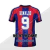 레트로 축구 유니폼 호날두 95 96 97 Guardiola Stoichkov 1996 1996 1996 Camp Nou Home and Away Camiseta Maillot Luis Figo Barcelonas Giovanni Enrique Football Shirt