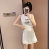 Summer Women Vest Designer Tank Tops Rhinestone broderade Top High Street Luxury Sleeveless T-shirt Sport Double Shoulder Camisole