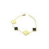 Designer Van Cl-Arp Armband Nytt 18K Gold Four Leaf Clover Halsband Kvinnors blommarmband örhängen Tre stycken Set Pearl Mother