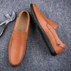Gai gai gai vintage stil män loafers hand-ing båt man äkta lädermockasin comfy drivskoskor herrar casual skor 240109