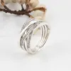 2024 projektant Pandoraring Dora Rings Love S925 Srebrne kręcenie kreatywne splecione modne moda