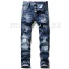 Jeans denim da uomo Pantaloni strappati neri Pantaloni stile rotto Motocicletta Rock Revival Jean Badfriend Jeans Slim Fit Nero Bianco Buoni jeans americani 414